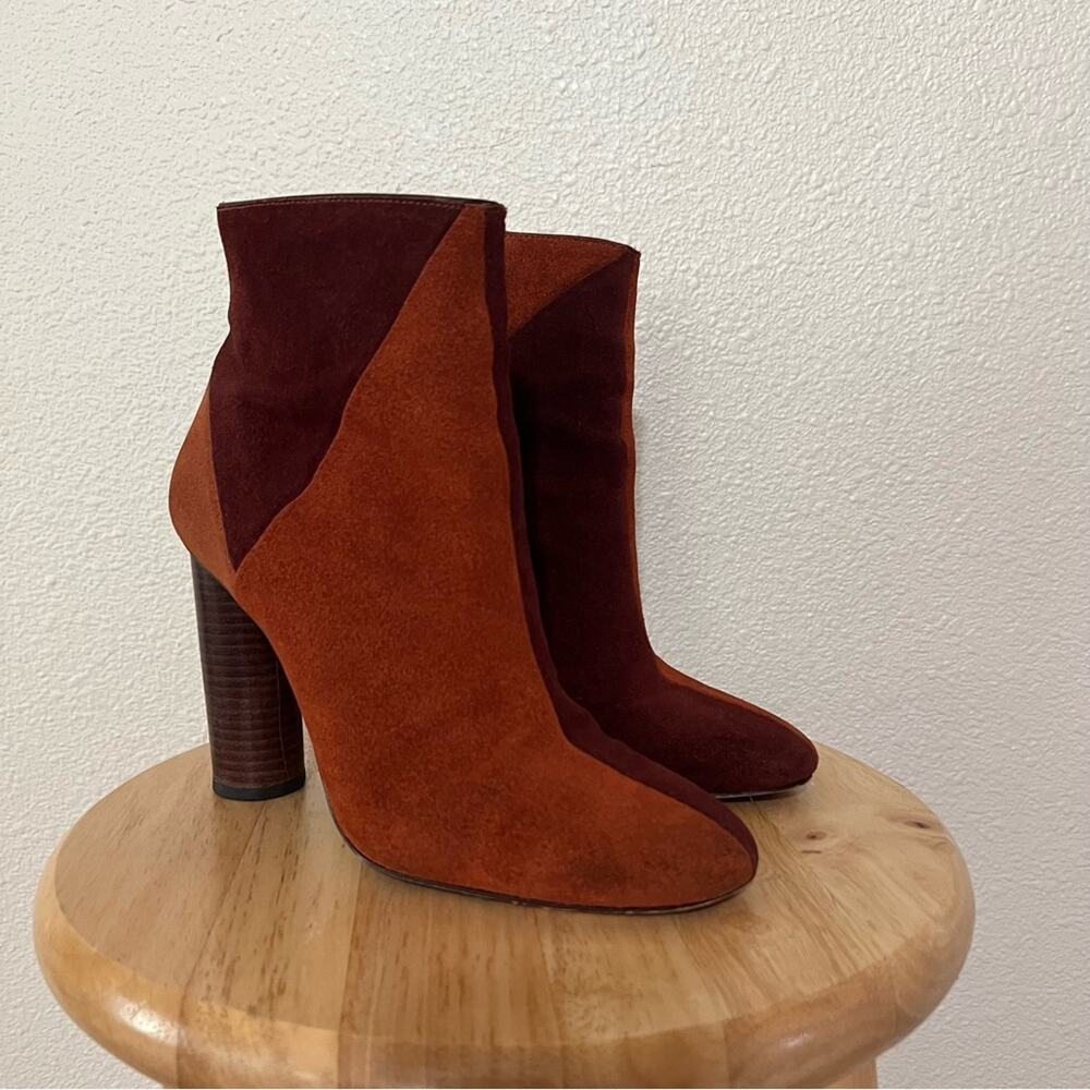 Ulla Johnson Carin Brown Patchwork Suede Leather … - image 1